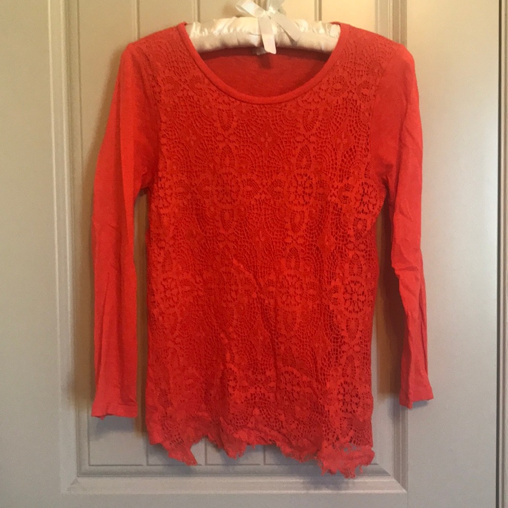 3/4-Sleeve J.Crew Lace Tee